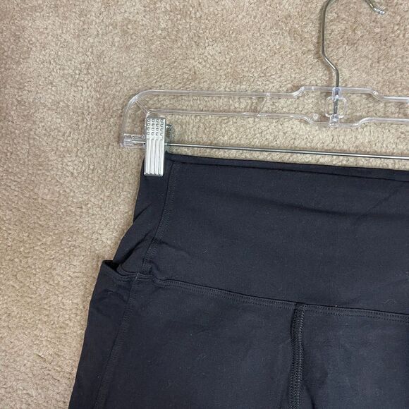American Giant Crop Power Leggings Womens Size 4 Black Performance Side Pocket - Picture 4 of 11